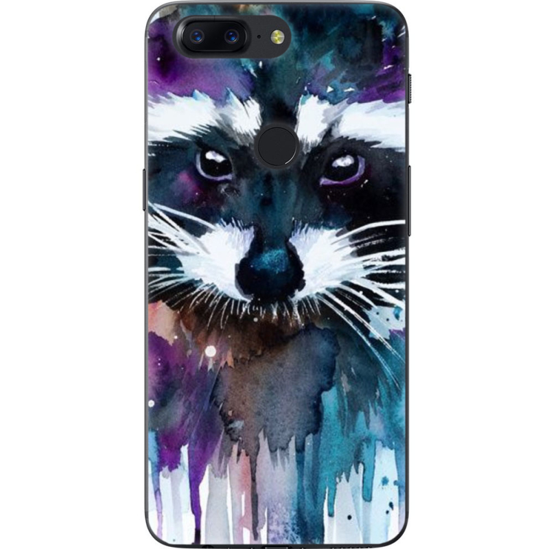 Чехол U-print OnePlus 5T Акварельный енот
