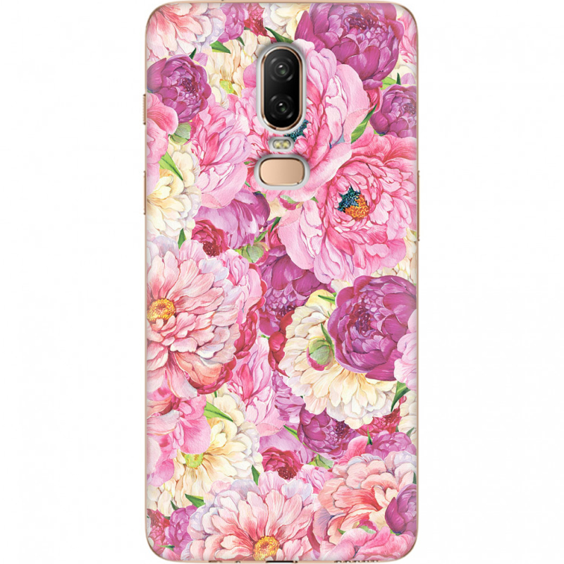 Чехол U-print OnePlus 6 Pink Peonies