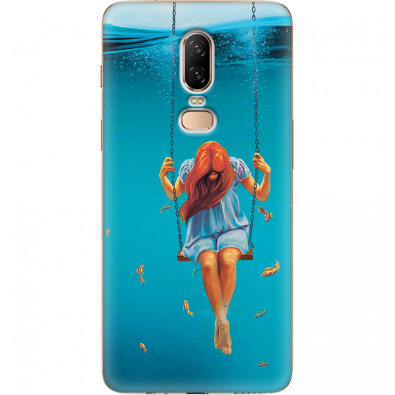 Чехол U-print OnePlus 6 Girl In The Sea