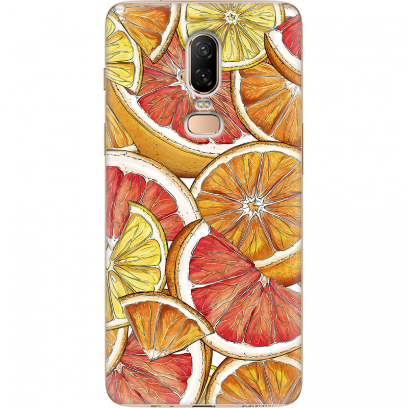 Чехол U-print OnePlus 6 Citrus Pattern