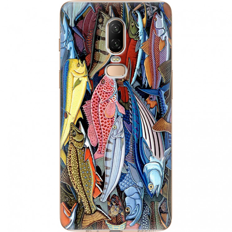 Чехол U-print OnePlus 6 Sea Fish