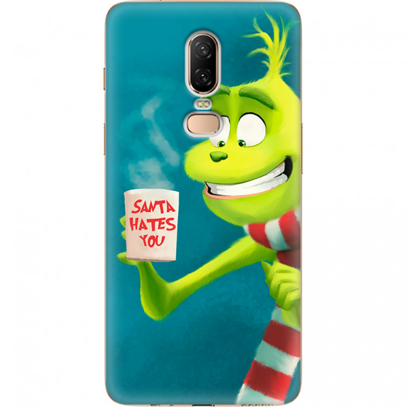 Чехол U-print OnePlus 6 Santa Hates You