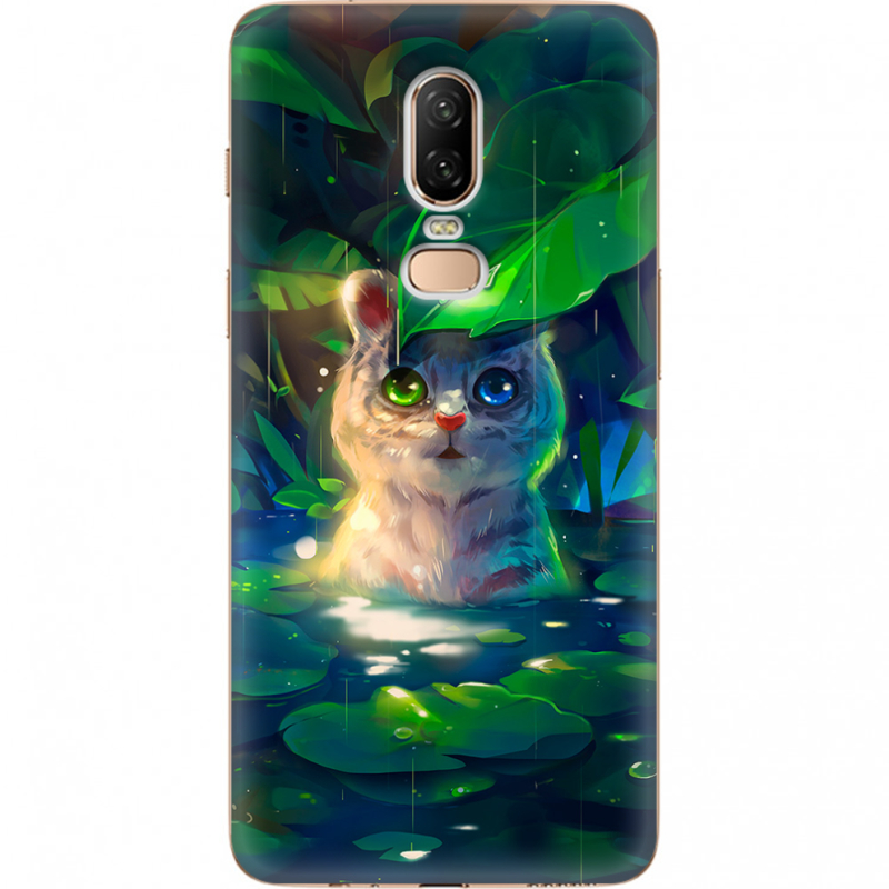 Чехол U-print OnePlus 6 White Tiger Cub