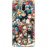 Чехол U-print OnePlus 6 Anime Stickers