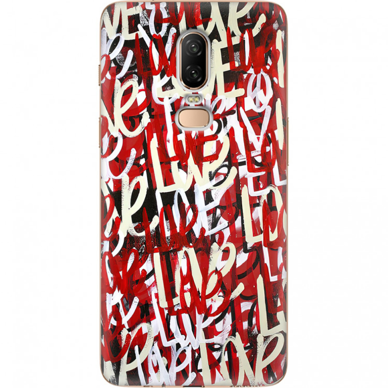 Чехол U-print OnePlus 6 Love Graffiti