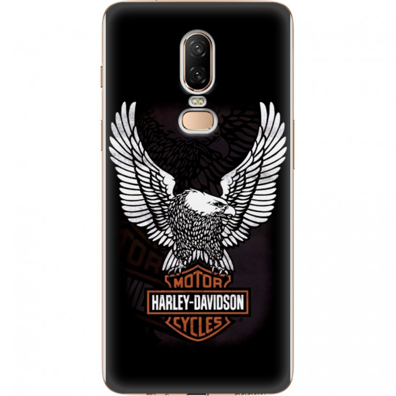 Чехол U-print OnePlus 6 Harley Davidson and eagle