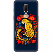 Чехол U-print OnePlus 6 Petrykivka Leopard