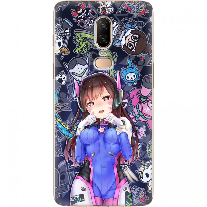 Чехол U-print OnePlus 6 Overwatch D.VA