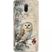 Чехол U-print OnePlus 6 Christmas Owl