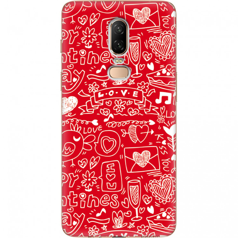 Чехол U-print OnePlus 6 Happy Valentines