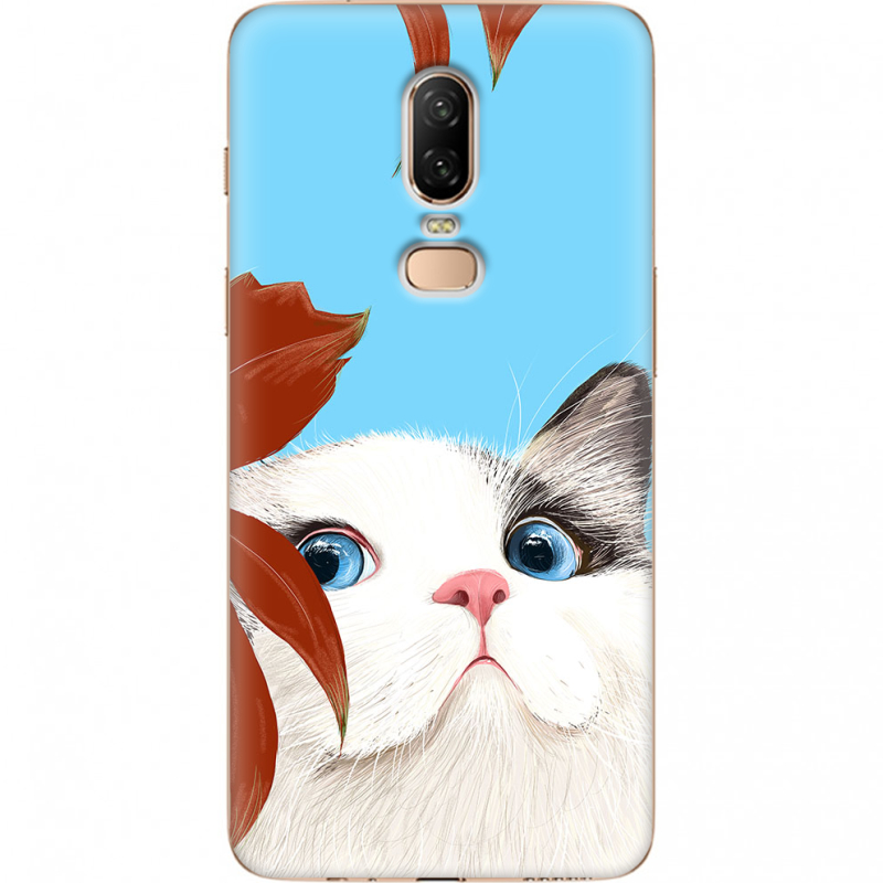 Чехол U-print OnePlus 6 Wondering Cat
