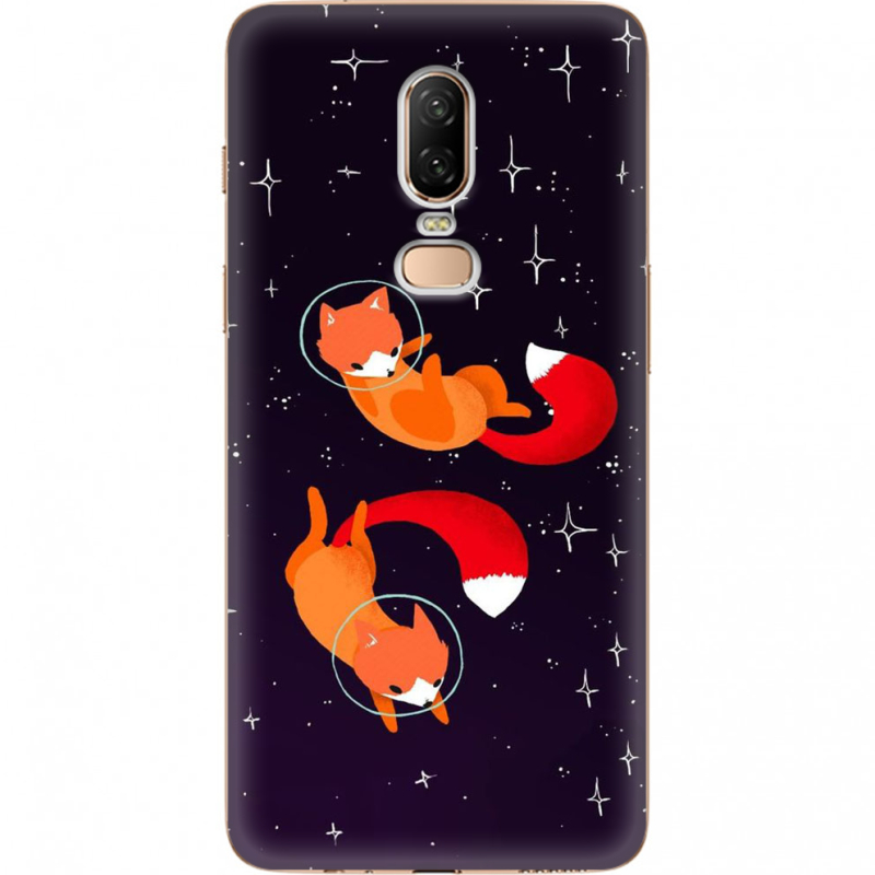 Чехол U-print OnePlus 6 Fox-Astronauts