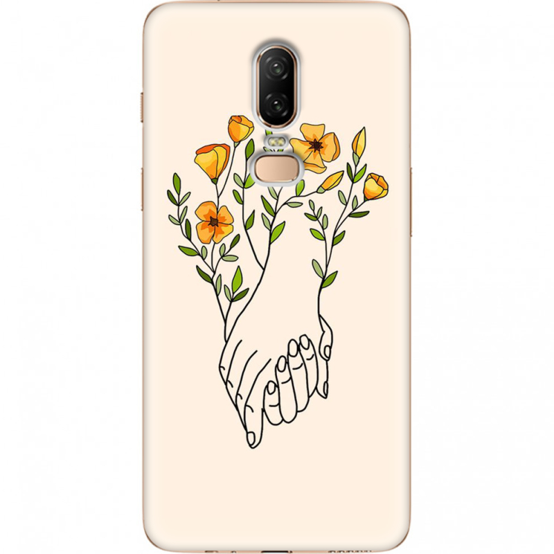 Чехол U-print OnePlus 6 Flower Hands