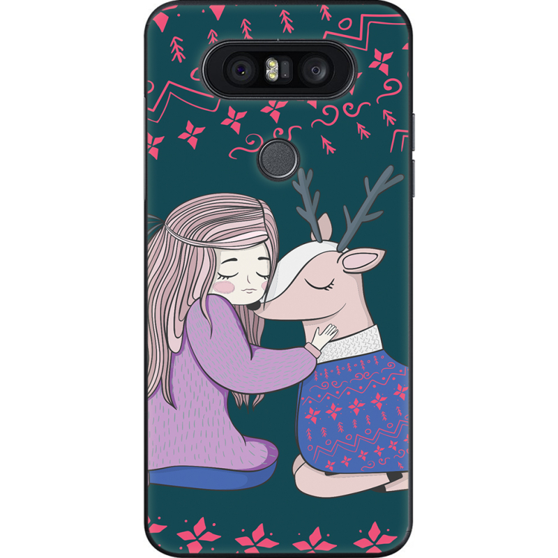 Чехол U-print LG Q8 Girl and deer