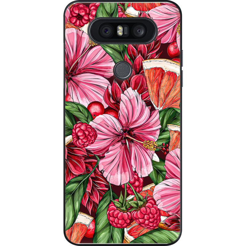 Чехол U-print LG Q8 Tropical Flowers