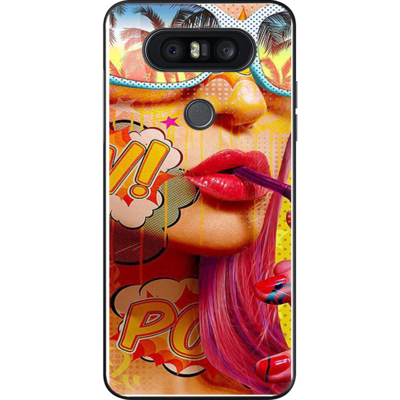 Чехол U-print LG Q8 Yellow Girl Pop Art