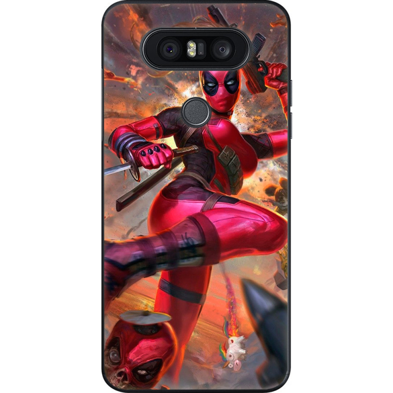 Чехол U-print LG Q8 Woman Deadpool