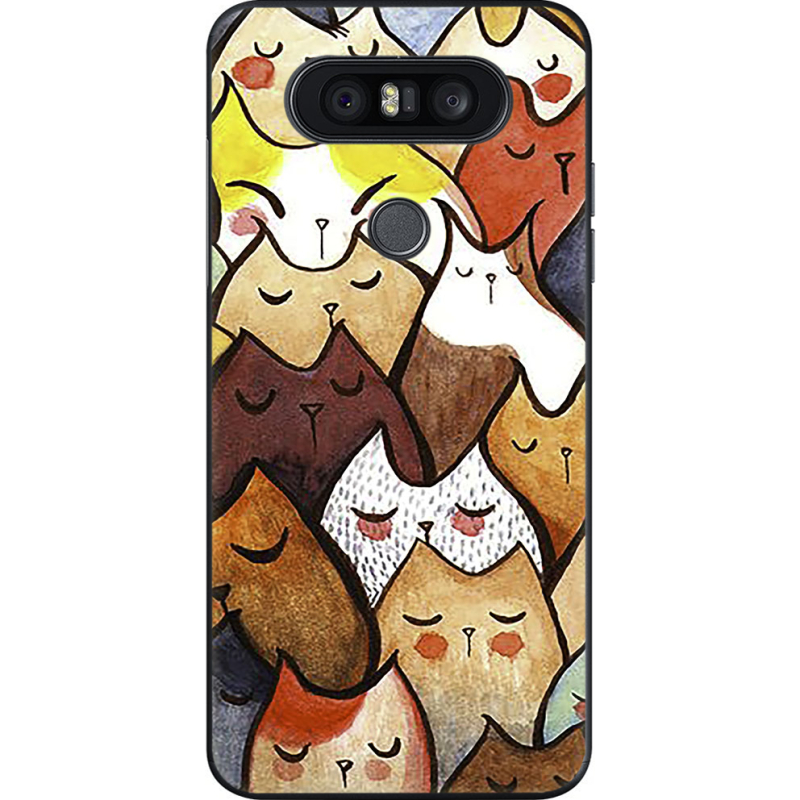 Чехол U-print LG Q8 Sleepy Cats