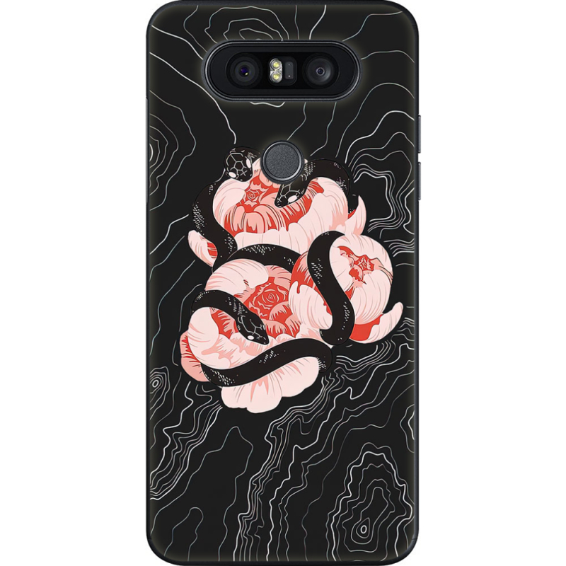 Чехол U-print LG Q8 Snake Rose