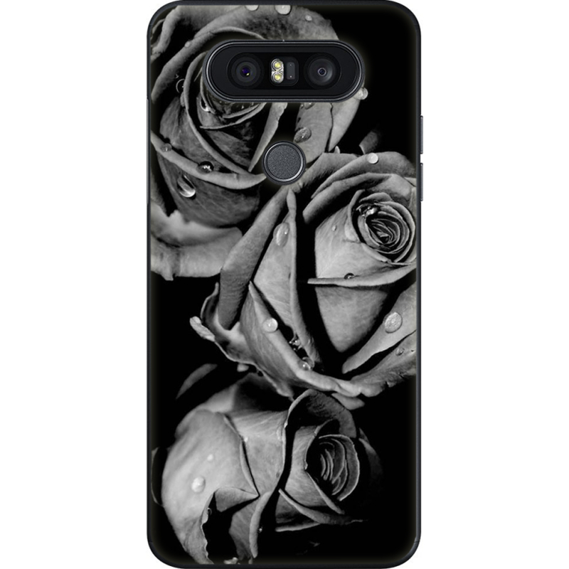 Чехол U-print LG Q8 Black and White Roses