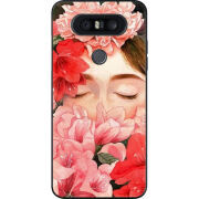 Чехол U-print LG Q8 Girl in Flowers