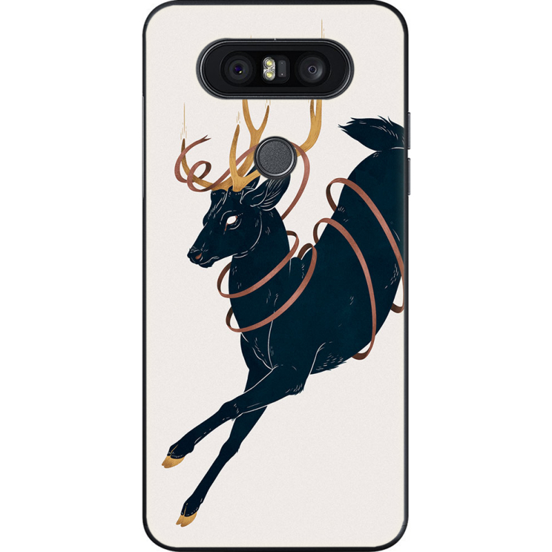 Чехол U-print LG Q8 Black Deer