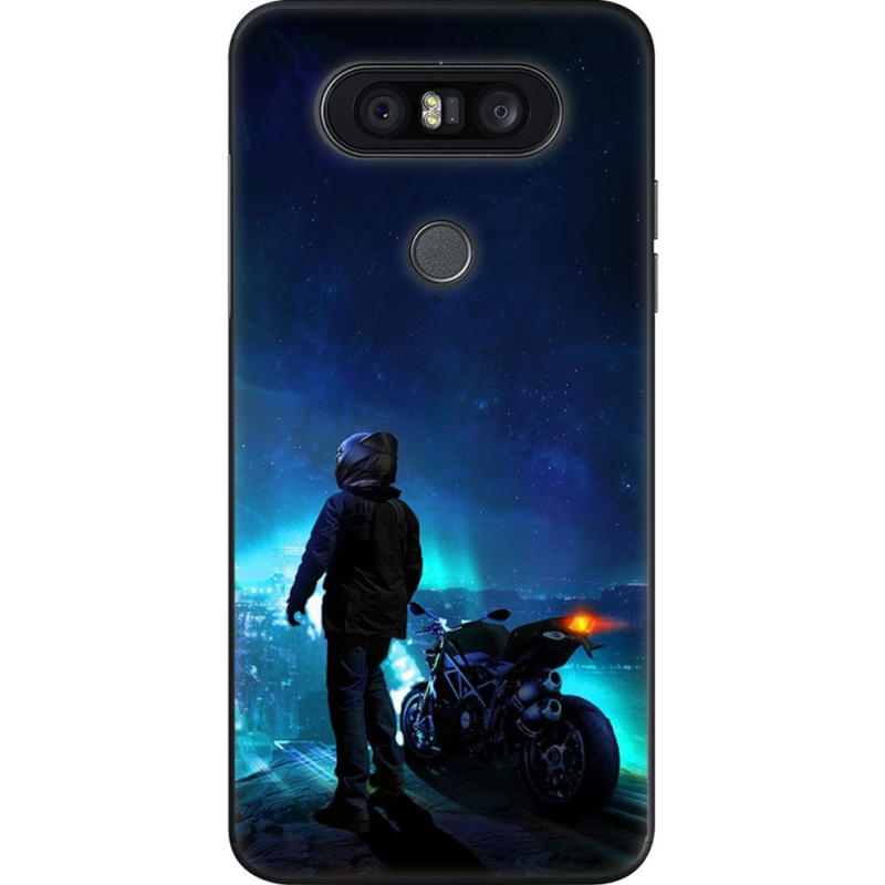 Чехол U-print LG Q8 Motorcyclist