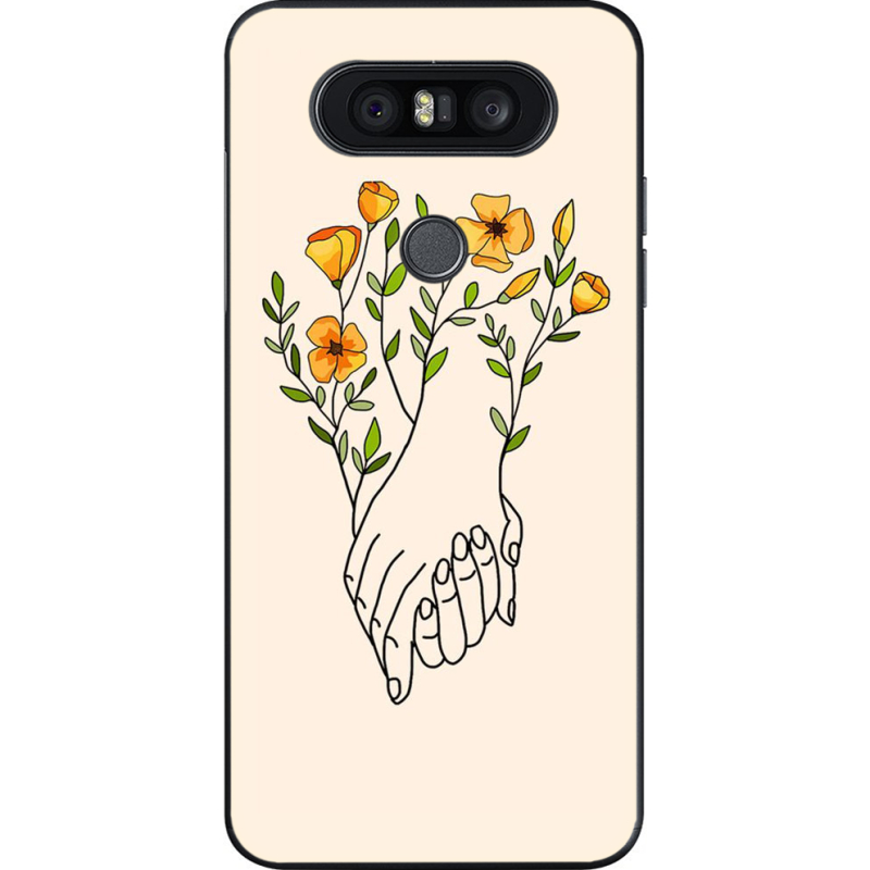 Чехол U-print LG Q8 Flower Hands