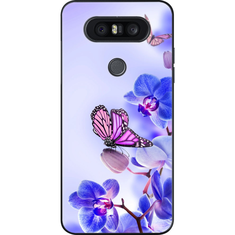 Чехол U-print LG Q8 Orchids and Butterflies