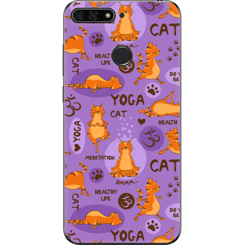 Чехол U-print Honor 7c Yoga Cat