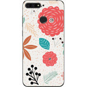 Чехол U-print Honor 7c Line Flowers