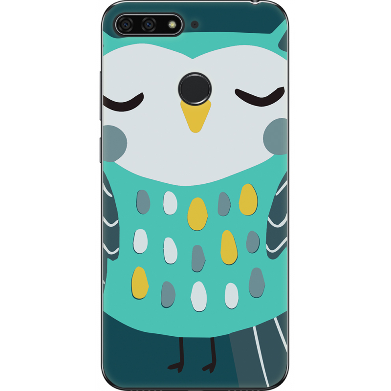 Чехол U-print Honor 7c Green Owl