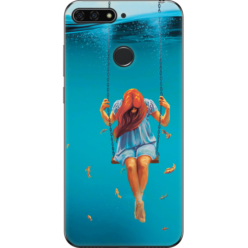 Чехол U-print Honor 7c Girl In The Sea