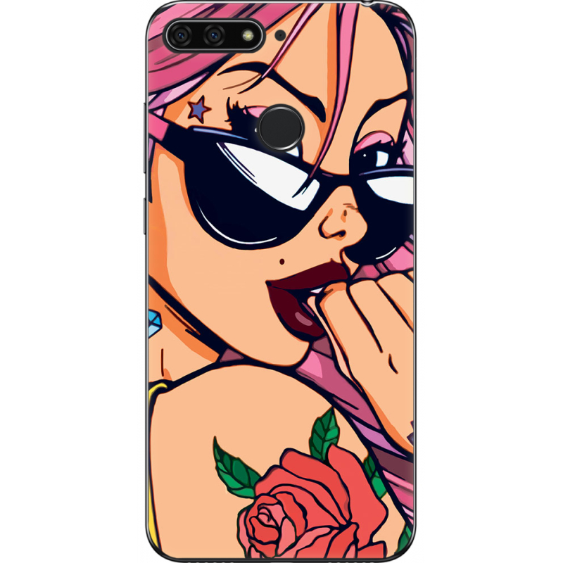 Чехол U-print Honor 7c Pink Girl