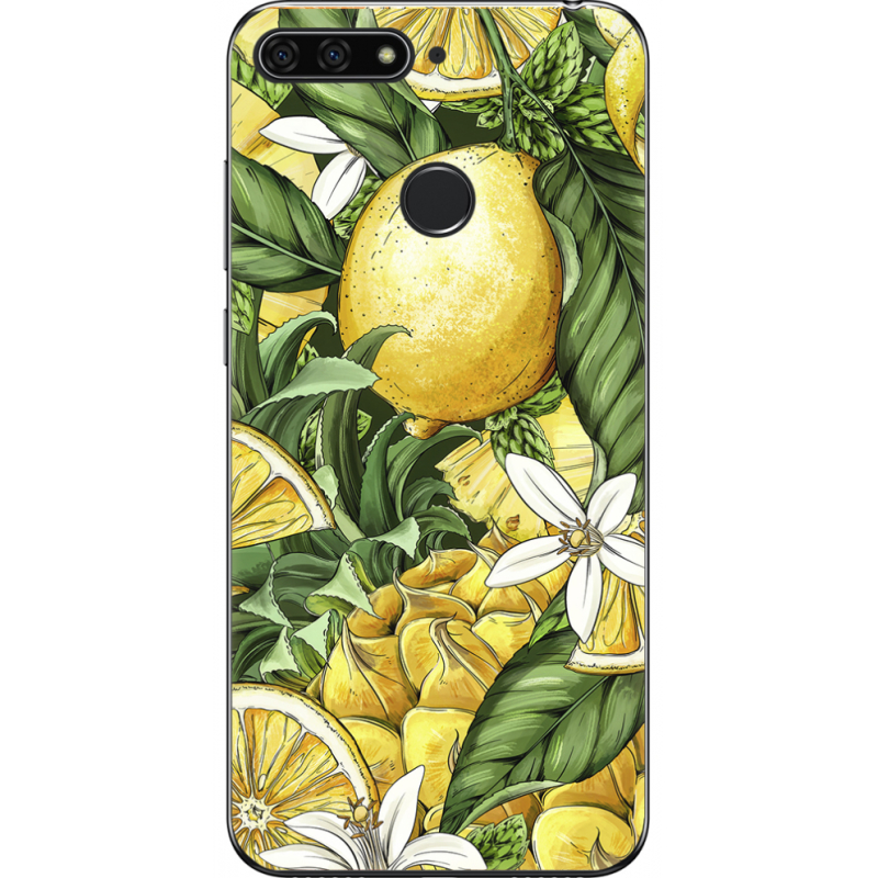 Чехол U-print Honor 7c Lemon Pattern