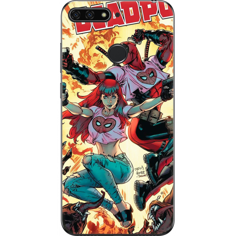 Чехол U-print Honor 7c Deadpool and Mary Jane