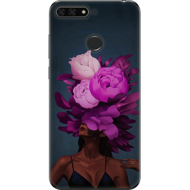 Чехол U-print Honor 7c Exquisite Purple Flowers