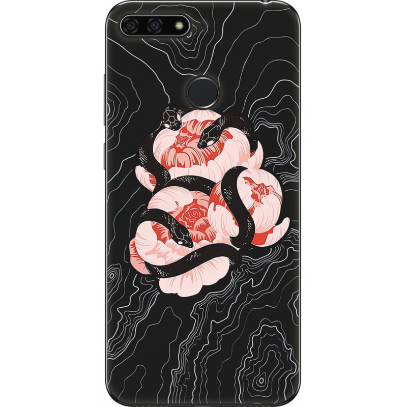 Чехол U-print Honor 7c Snake Rose