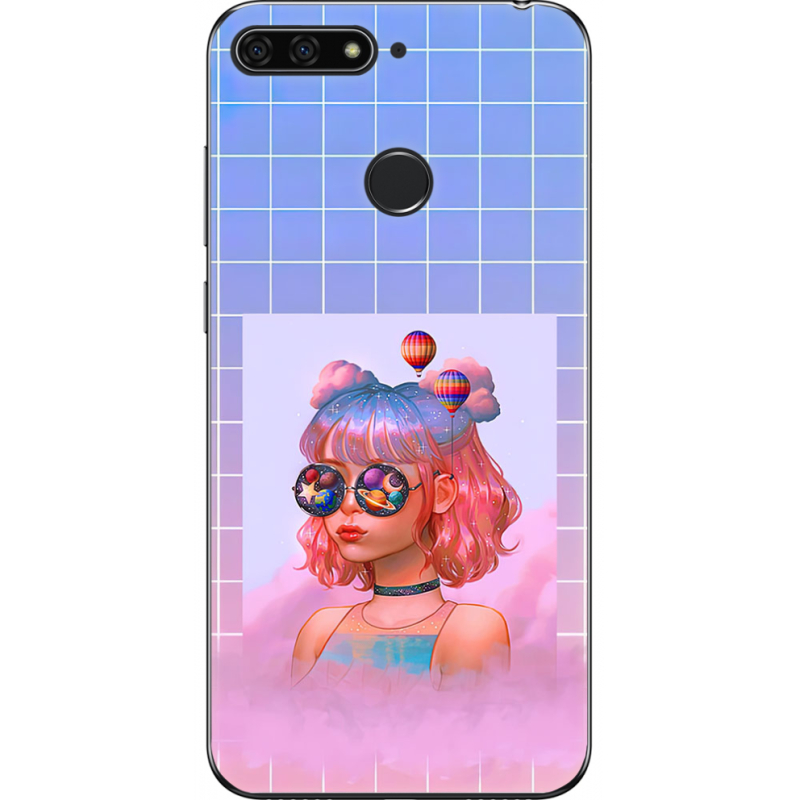 Чехол U-print Honor 7c Girl in the Clouds