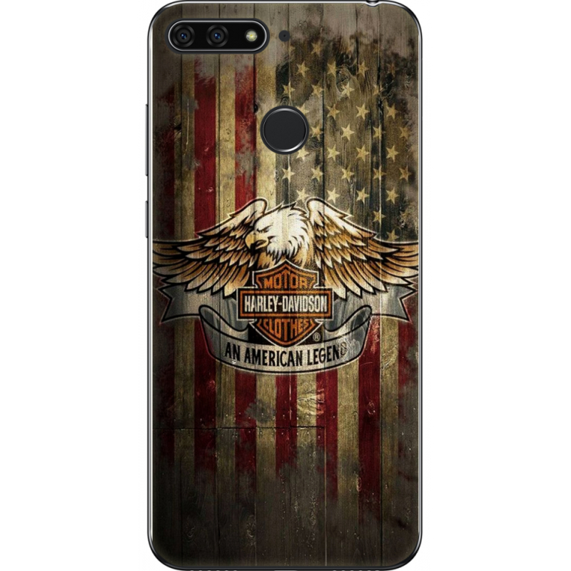 Чехол U-print Honor 7c Harley An American Legend