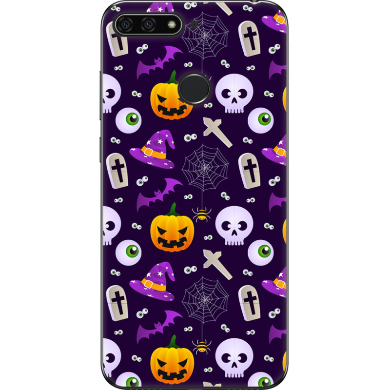 Чехол U-print Honor 7c Halloween Purple Mood