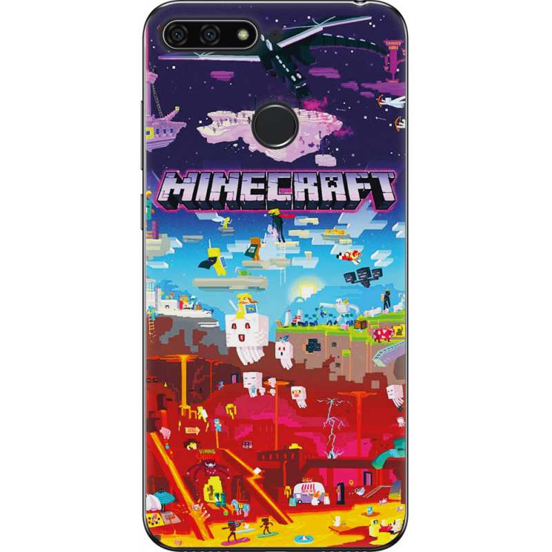 Чехол U-print Honor 7c Minecraft World Beyond