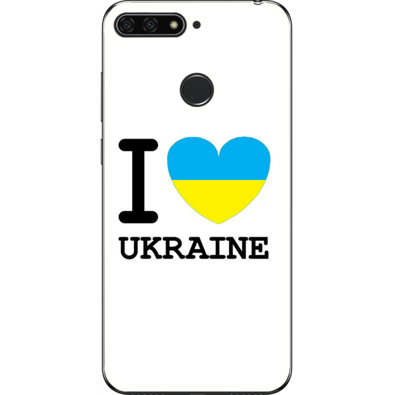 Чехол U-print Honor 7c I love Ukraine