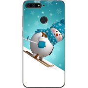 Чехол U-print Honor 7c Skier Snowman