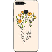 Чехол U-print Honor 7c Flower Hands