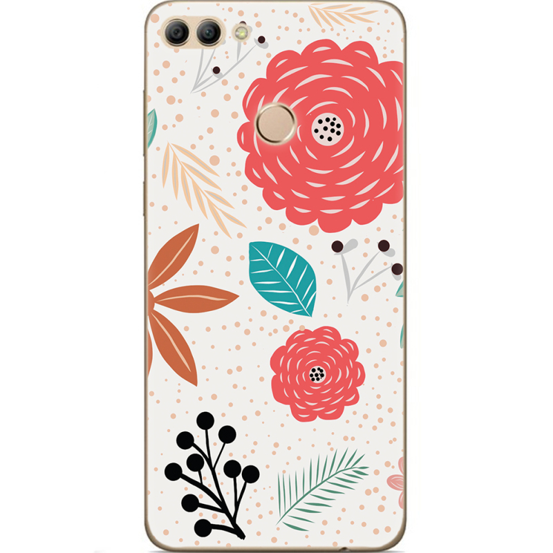 Чехол U-print Huawei Y9 2018 Line Flowers