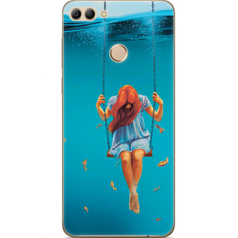 Чехол U-print Huawei Y9 2018 Girl In The Sea