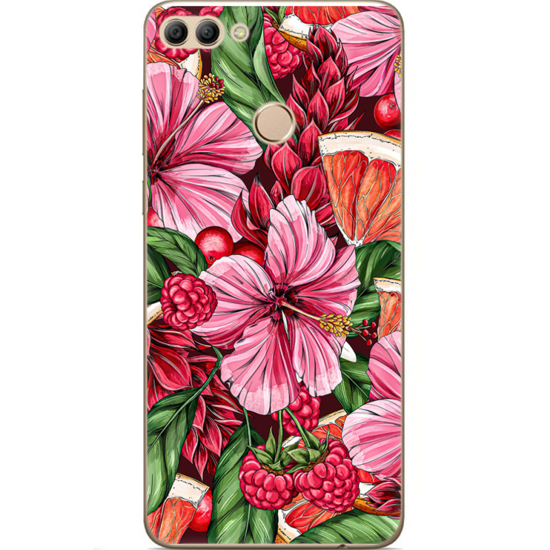 Чехол U-print Huawei Y9 2018 Tropical Flowers