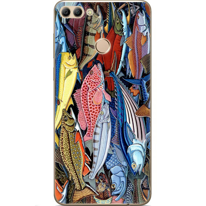 Чехол U-print Huawei Y9 2018 Sea Fish