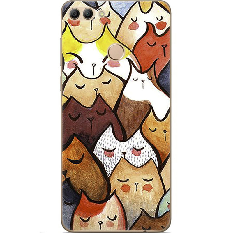 Чехол U-print Huawei Y9 2018 Sleepy Cats